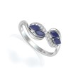 Bague Saphir et diamants sur Argent 925 1.546grs - vue V1