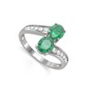 Bague ADEN Duo Emeraudes et diamants sur Argent 925 2.546grs - vue V1