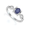 Bague Saphir et diamants sur Argent 925 1.85grs - vue V1