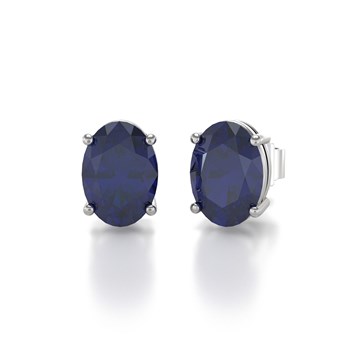 Earrings ADEN Gold 585 White and Oval shape Sapphire 1.6grs