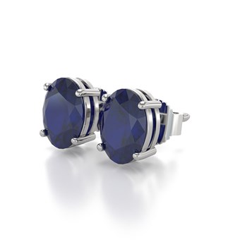 Earrings ADEN Gold 585 White and Oval shape Sapphire 1.6grs