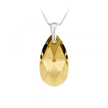 Ketting in gerhodineerd zilver 925 SC Crystal versierd met fonkelende kristallen