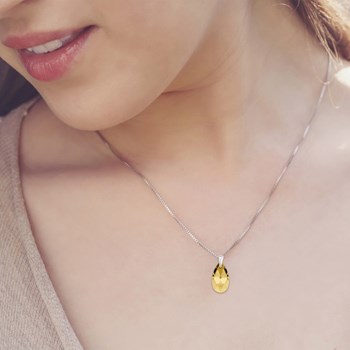 Ketting in gerhodineerd zilver 925 SC Crystal versierd met fonkelende kristallen