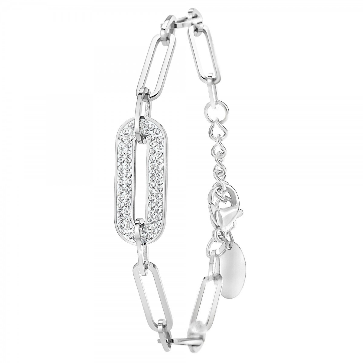 Bracelet en acier inoxydable SC Crystal en Acier Rhodié argenté