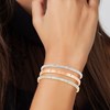 3 bracelets en acier inoxydable SC Crystal en Acier Rhodié argenté - vue V2
