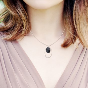 Collier nylon SC Crystal orné de Cristaux scintillants en Métal rhodié