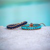Bracelet Facelia en pierres naturelles Turquoise et cuir véritable - vue V4