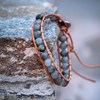 Bracelet Facelia en pierres naturelles Labradorite et cuir véritable - vue V3