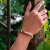 Bracelet Facelia en pierres naturelles Amazonite et cuir véritable - vue V3