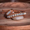 Bracelet Facelia en pierres naturelles Amazonite et cuir véritable - vue V5