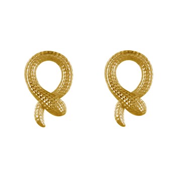 Vergulde slangenkoord oorbellen