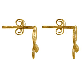 Vergulde slangenkoord oorbellen