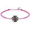 Bracelet Trèfle Nacre Grise et Perles d'Argent 925 - Classics - Fuchsia - vue V1