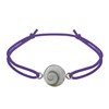 Bracelet Lien Elastique Oeil de Sainte Lucie Rond Argent 925 - Violet - vue V1