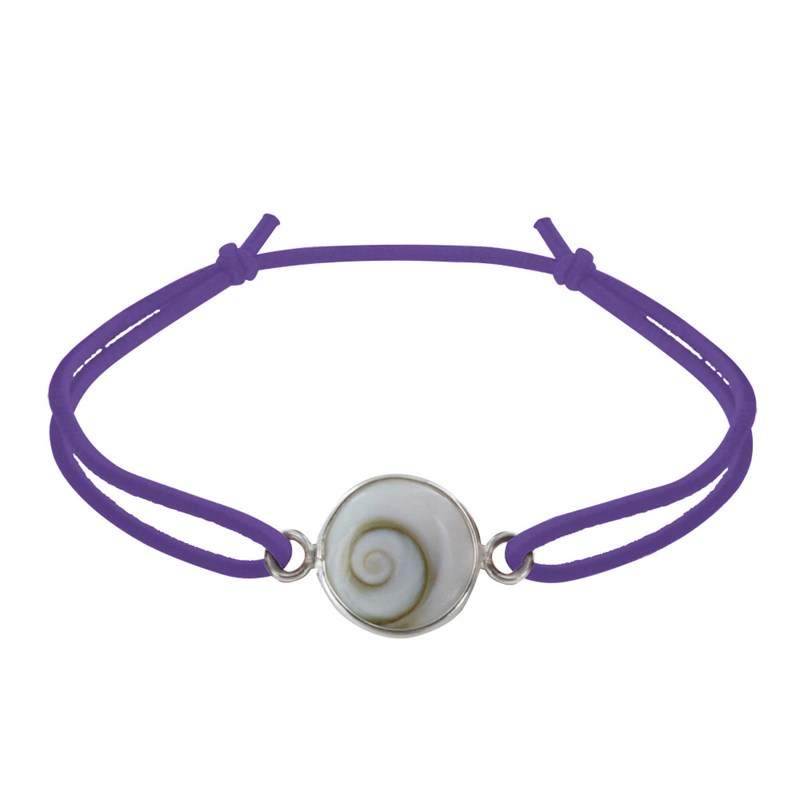 Bracelet Lien Elastique Oeil de Sainte Lucie Rond - Violet