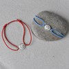 Bracelet Lien Elastique Oeil de Sainte Lucie Rond Argent 925 - Violet - vue V3