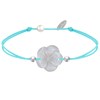 Bracelet Lien Fleur de Nacre Ivoire et Perles d'Argent - Classics - Turquoise - vue V1