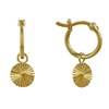 Boucles d'Oreilles Plaqué Or Mini Créoles Médailles Soleil - vue V1