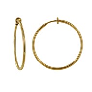 Boucles d'Oreilles Plaqué Or Créoles Pour Oreilles Non Percées 3cm