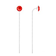 Boucles d'oreilles pendantes en argent 925 rhodié avec perle de crystal Rouge Light Siam