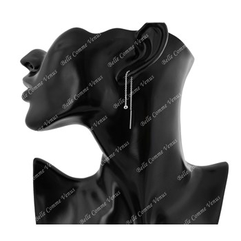 925 Rhodium silver drop ball chain earrings