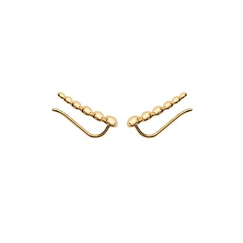Gold-plated 750 3-micron half-sphere earrings with climbing lobe earrings