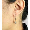 Boucles d'oreilles dormeuse noeud serti d'oxyde de zirconium Plaqué OR 750 3 microns 2 tons - vue V2
