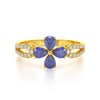 Bague ADEN Or 585 Jaune Fleur Tanzanite et diamants 1.95grs - vue V3