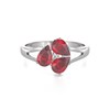 Bague ADEN Or 585 Blanc Rubis et diamants 2.5grs - vue V3