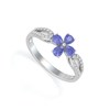 Bague Fleur Tanzanite et diamants sur Argent 925 1.95grs - vue V1