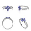 Bague Fleur Tanzanite et diamants sur Argent 925 1.95grs - vue V2