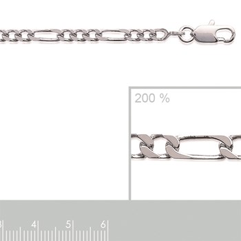 Chaine maillon de cheval argent massif 50 cm, 1 grand maillon-3 petits maillons