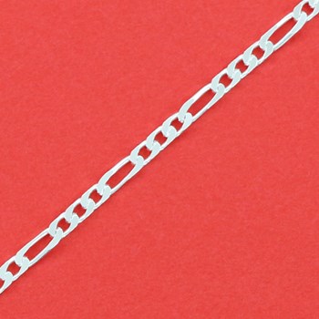 Chaine maillon de cheval argent massif 50 cm, 1 grand maillon-3 petits maillons