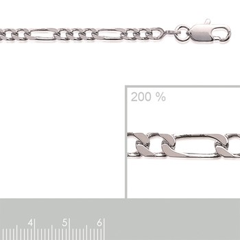 Chaine maillon de cheval argent massif 55 cm, 1 grand maillon-3 petits maillons