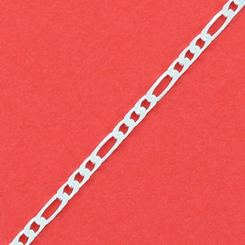 Chaine maillon de cheval argent massif 55 cm, 1 grand maillon-3 petits maillons