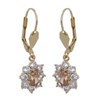 Boucles d'oreilles dormeuses plaqué or cubic zirconia champagne - vue V1