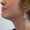 Boucles d'oreilles dormeuses plaqué or cubic zirconia champagne - vue V2