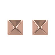 Boucles d'oreilles acier rose forme carrée 10MM
