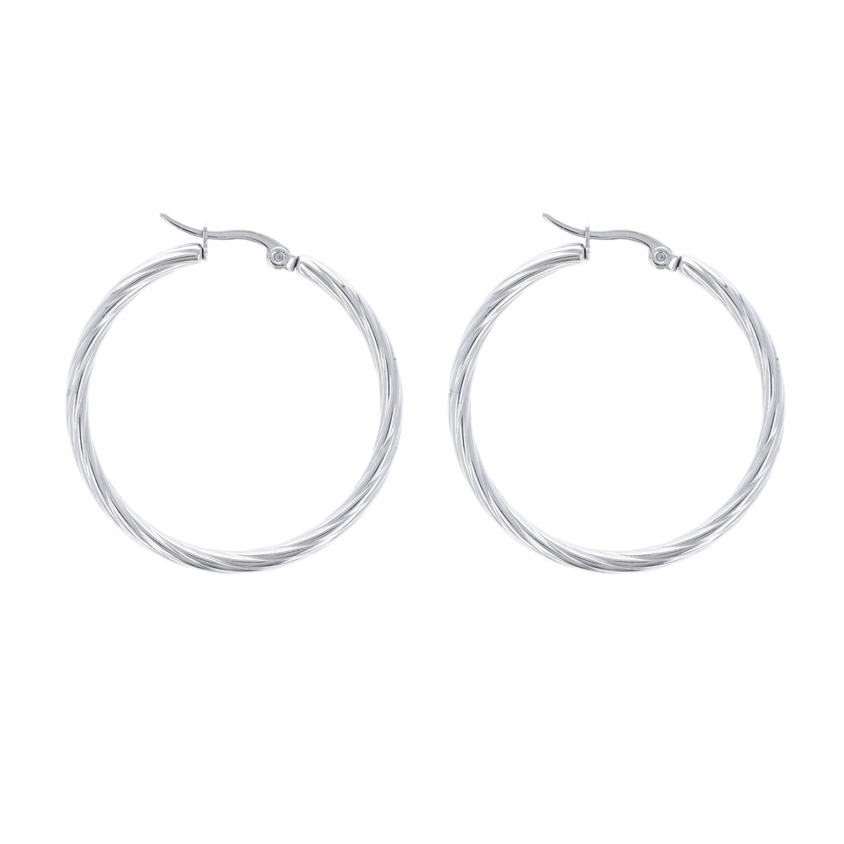 Boucles d'oreilles créoles acier 40MM