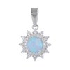 Pendentif argent rhodié Opale bleue imitation et cubic zirconia - vue V1