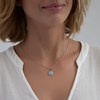 Pendentif argent rhodié Opale bleue imitation et cubic zirconia - vue V2