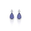 Boucles d'oreilles ADEN Tanzanite Forme Poire et Diamants sur Argent 925 1.15grs - vue V1