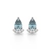 Boucles d'oreilles ADEN Aigue-Marine Forme Poire et Diamants sur Argent 925 1.40grs - vue V1