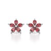 Boucles d'oreilles ADEN Fleur Rubis et Diamants sur Argent 925 4.52grs - vue V1