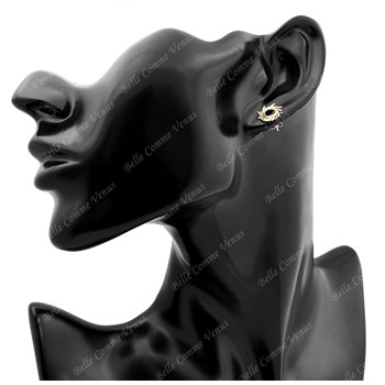 Centraal Agaat zonnestraal oorbellen 750 verguld 3 micron