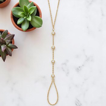 Bracelet bague suite d'oxyde de zirconium clos Plaqué OR 750 3 microns