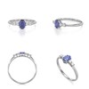 Bague ADEN Tanzanite et diamants sur Argent 925 1.6grs - vue V2