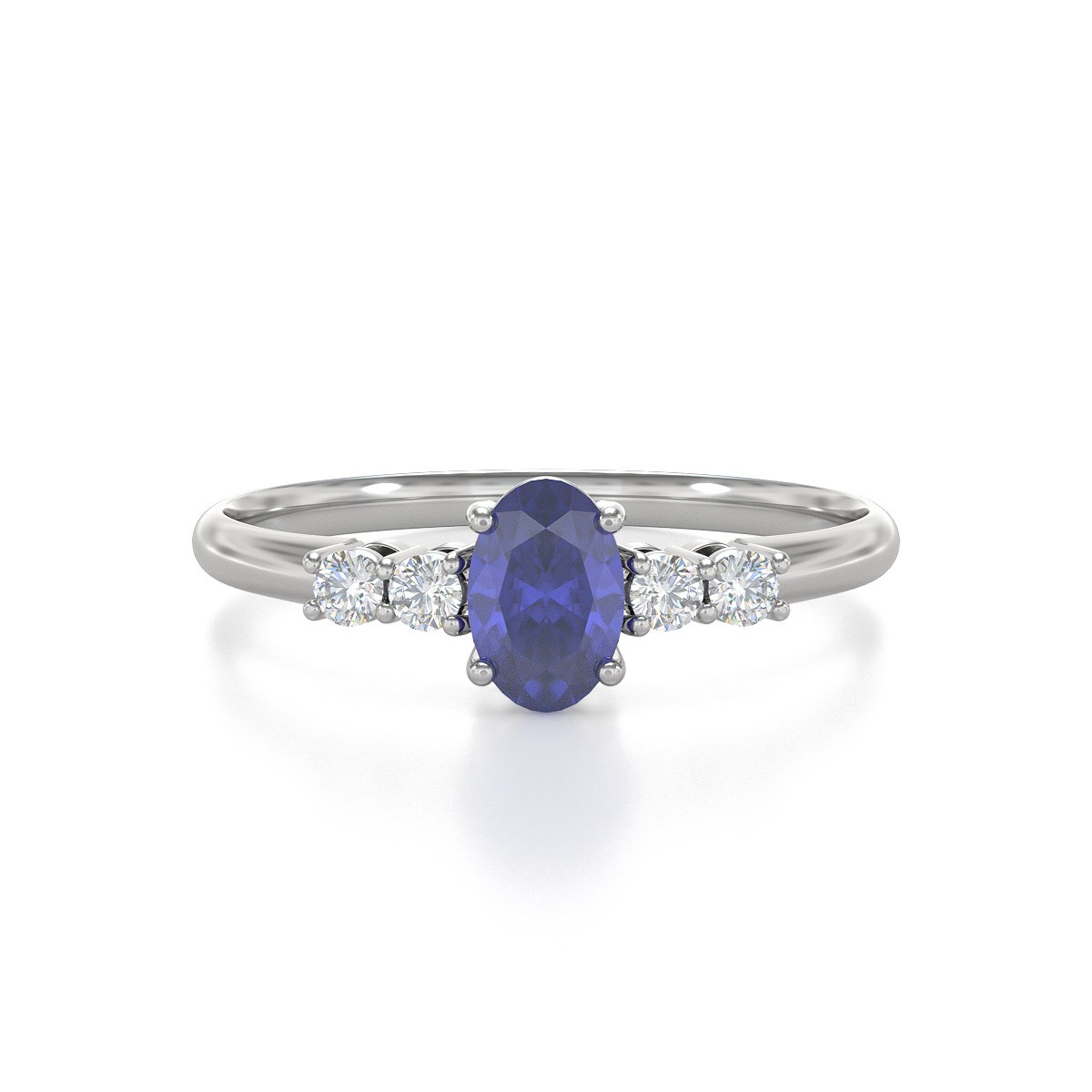 Bague ADEN Tanzanite et diamants sur Argent 925 1.6grs - vue 3