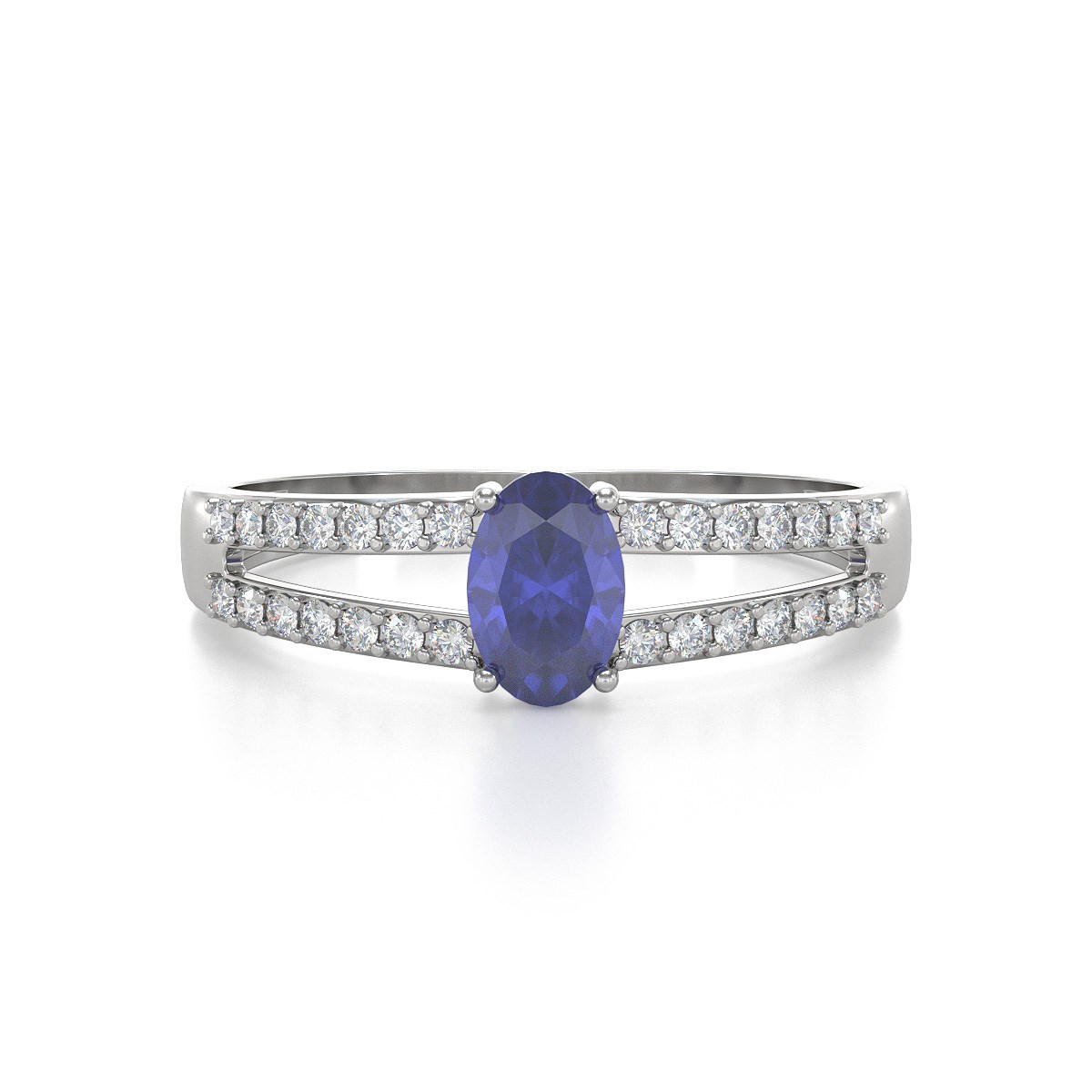 Bague ADEN Tanzanite et diamants sur Argent 925 2.102grs - vue 3