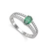 Bague ADEN Or 585 Blanc Emeraude et diamants 2.102grs - vue V1